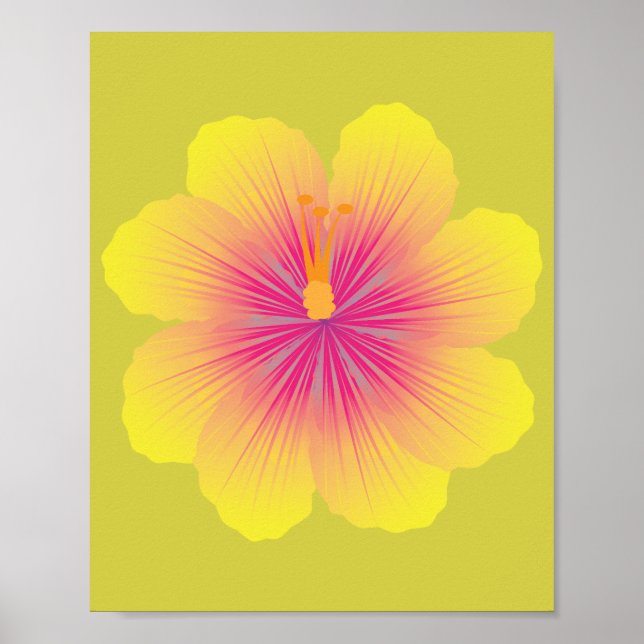 Yellow Hibiscus_Illustration Poster (Front)