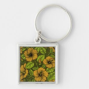 Yellow hibiscus key ring