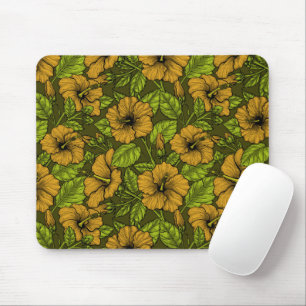 Yellow hibiscus mouse mat