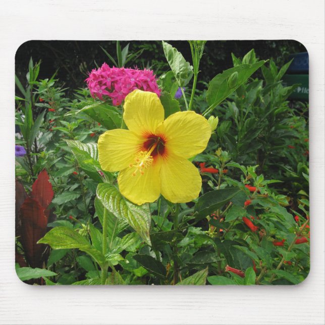 Yellow Hibiscus Mouse Mat (Front)