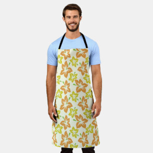 Yellow Hibiscus, Orange Hibiscus, Floral Pattern Apron