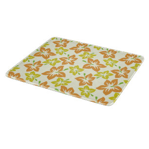 Yellow Hibiscus, Orange Hibiscus, Floral Pattern Cutting Board