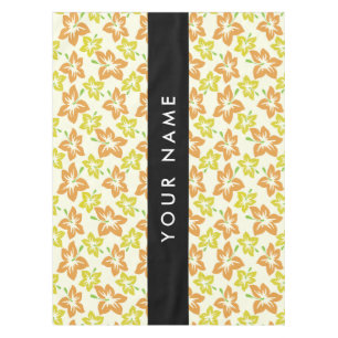 Yellow Hibiscus, Orange Hibiscus, Your Name Tablecloth