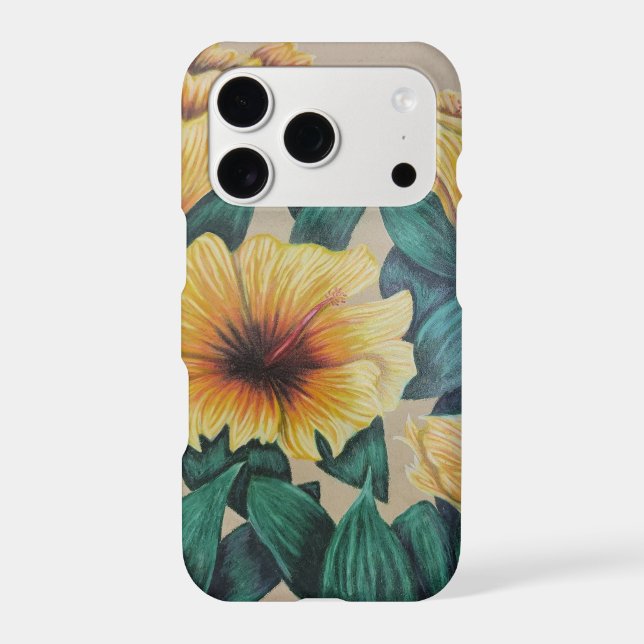 Yellow hibiscus phone case (Back)