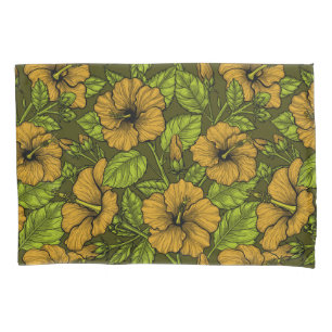 Yellow hibiscus pillowcase