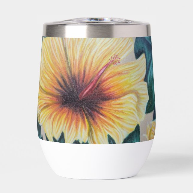 yellow hibiscus thermal cup (Front)