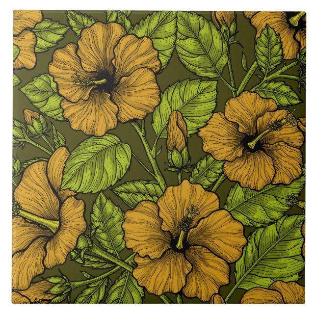 Yellow hibiscus tile (Front)