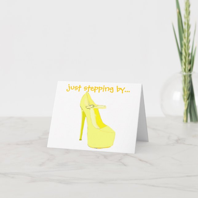 Yellow High Heel Shoe Card (Front)