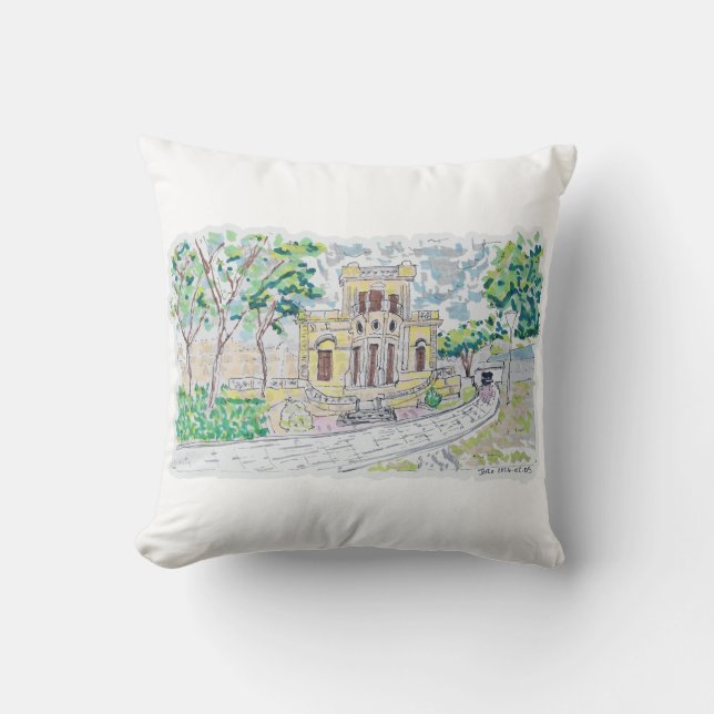 Yellow Historic Villa Cushion (Front)