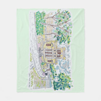 Yellow Historic Villa Fleece Blanket