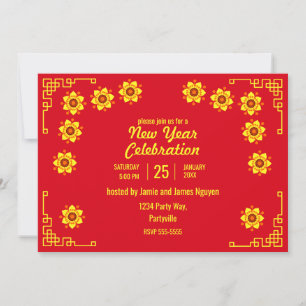 Yellow Hoa Mai Blossoms Tết New Year Invitation