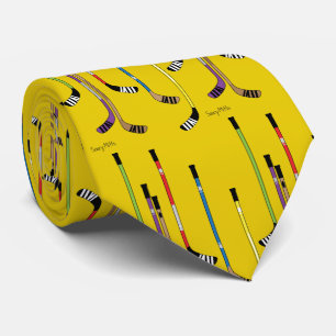 Yellow Hockey Sticks Tie
