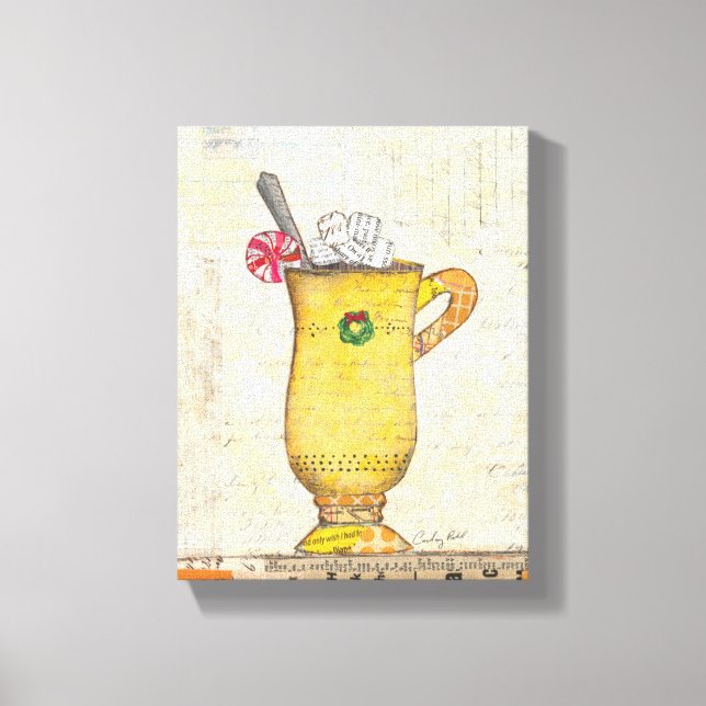 Yellow Holiday Cup Canvas Print (Front)