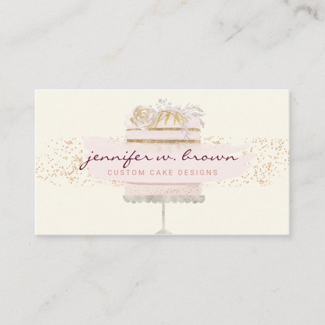 Yellow home baking online treat sales business card (Front)