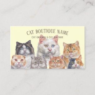 Yellow Home Pet Cats Business Card