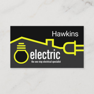 Yellow Home Plug Bulb Circuit Business Card