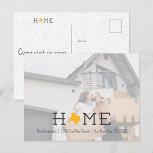 Yellow HOME Texas Moving Announcement Postcard