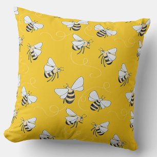 Yellow Honey Bee Cushion