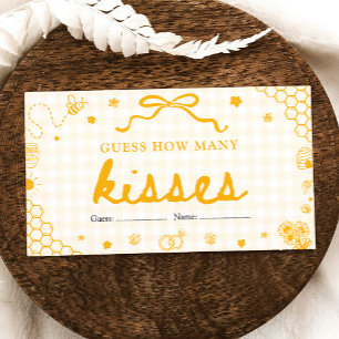 Yellow Honey Bee Guess How Many Kisses Game Enclosure Card
