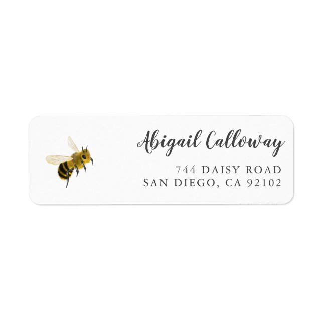 Yellow Honey Bee Return Address (Front)