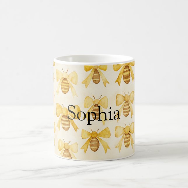 Yellow Honey Bees Christmas Coffee Mug (Center)
