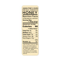 Yellow Honey Nutrition Facts Return Address Label