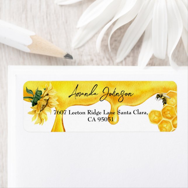 Yellow Honey Watercolor Sunflower Bee Baby Shower (Insitu)