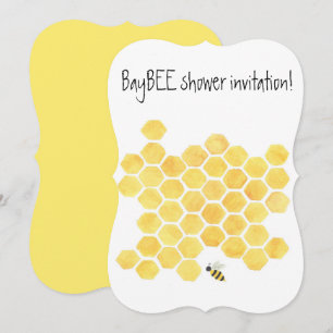 Yellow honeybee Baby shower invitation