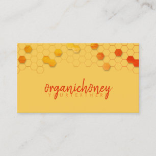 Yellow Honeycomb Bee Farm Apiary Business Card