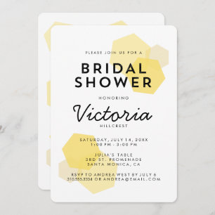 Yellow Honeycomb Bridal Shower Invitation