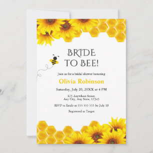 Yellow Honeycomb Bride to Bee Bridal Shower  Invitation