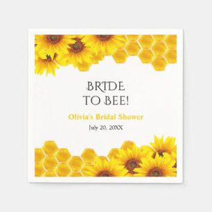 Yellow Honeycomb Bride to Bee Bridal Shower Napkin