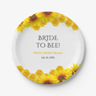 Yellow Honeycomb Bride to Bee Bridal Shower  Paper Plate