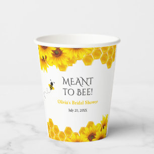 Yellow Honeycomb Meant to Bee Bridal Shower Paper Cups