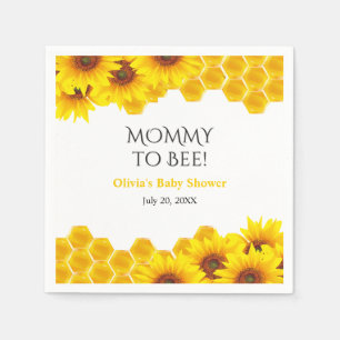 Yellow Honeycomb Mummy to Bee Baby Shower  Napkin