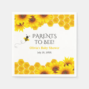 Yellow Honeycomb Parents to Bee Baby Shower Napkin