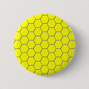 Yellow honeycomb pattern 6 cm round badge