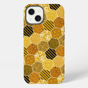 Yellow Honeycomb Pattern iPhone 13 Case