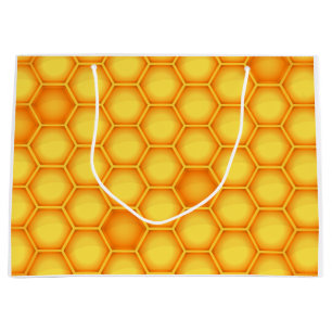 Yellow Honeycomb Pattern Large Gift Bag