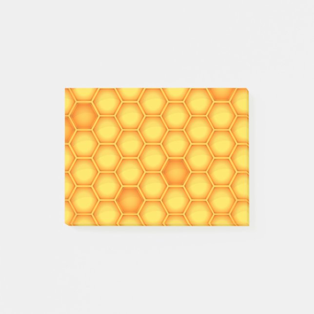 Yellow Honeycomb Pattern Post-it Notes (Front)