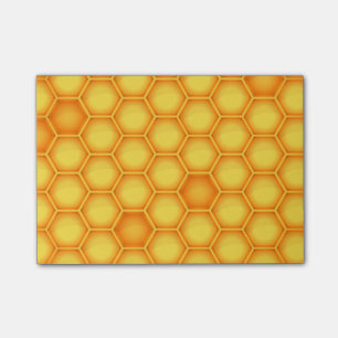 Yellow Honeycomb Pattern Post-it Notes