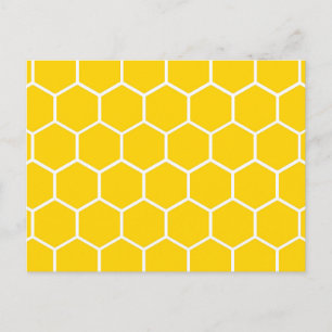 Yellow honeycomb pattern postcard
