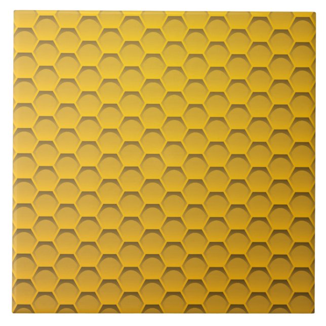 Yellow Honeycomb Pattern Tile (Front)