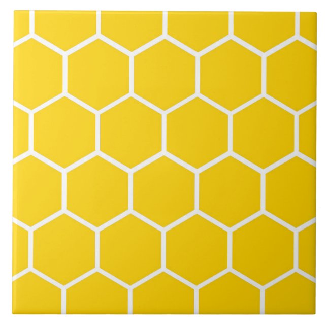 Yellow honeycomb pattern tile (Front)