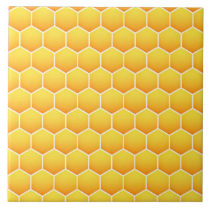Yellow honeycomb pattern tile