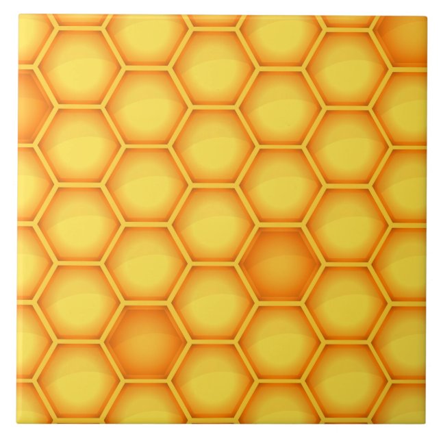 Yellow Honeycomb Pattern Tile (Front)