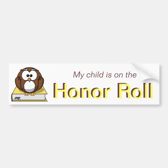 Yellow Honour Roll Bumper Sticker (Front)