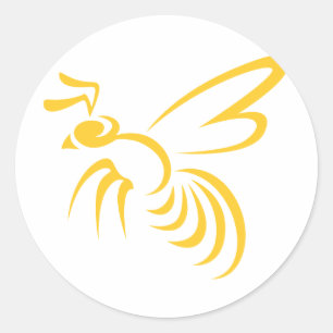 Yellow Hornet Logo Classic Round Sticker