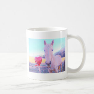 Yellow Horse and Red Heart Coffee Mug