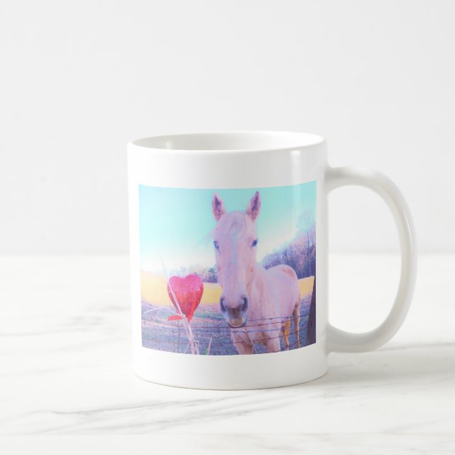 Yellow Horse and Red  Heart Coffee Mug (Right)